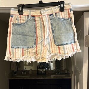 American Eagle Outfitters Striped Jean Shorts